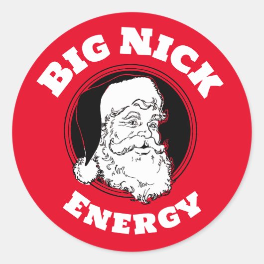 Big Nick Energy Grappige Sinterklaas Ronde Sticker (Voorkant)