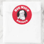 Big Nick Energy Grappige Sinterklaas Ronde Sticker (Tas)