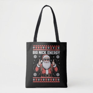 Big Nick Energy Kerstman Lelijke Kerst Sweater Draagtas