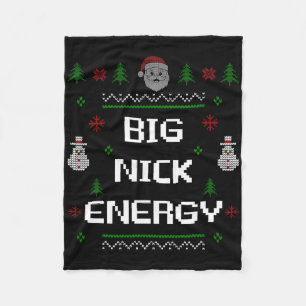 Big Nick Energy Meme Grappig Kerstmis Kerstvakanti Fleece Deken