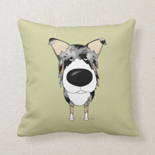 Big Nose Blue Merle Smooth Collie Kussen