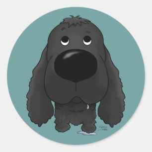 Big Nose Cocker Spaniel Ronde Sticker