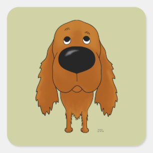 Big Nose Irish Setter Vierkante Sticker