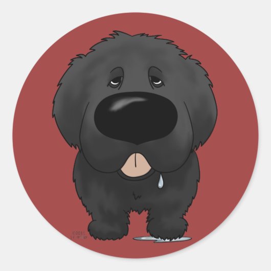 Big Nose Newfoundland Ronde Sticker (Voorkant)