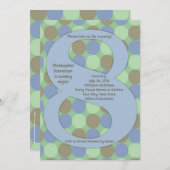 Big Number 8 8th Boy's Birthday Party Kaart (Voorkant / Achterkant)