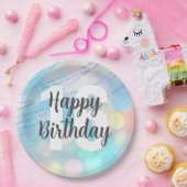 Big Number Bokeh Verjaardagsfeest servetten Papieren Bordje (Feest)