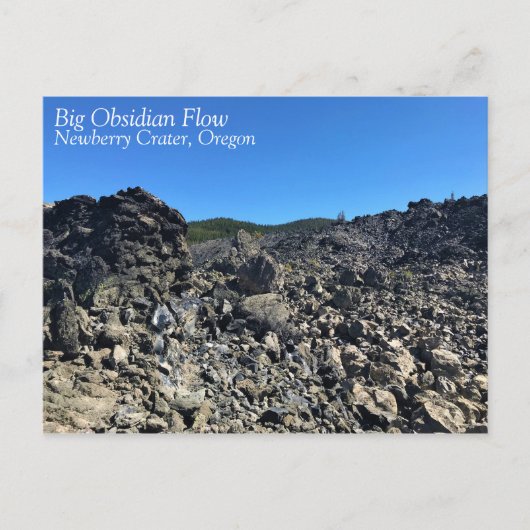 Big Obsidian Flow, Oregon Briefkaart (Voorkant)