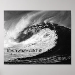 Big Ocean Wave Motivatie Poster