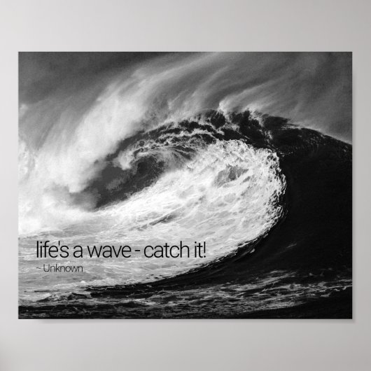 Big Ocean Wave Motivatie Poster (Voorkant)