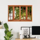 Big Old Country Oak Tree Fake Window Illusion Poster (Thuiskantoor)