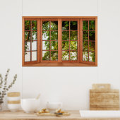 Big Old Country Oak Tree Fake Window Illusion Poster (Keuken)