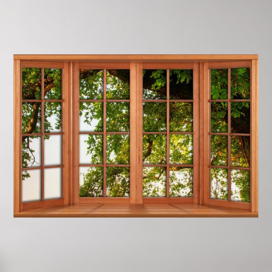 Big Old Country Oak Tree Fake Window Illusion Poster (Voorkant)