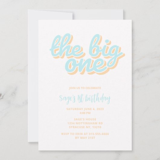 Big One Beach Surf 1er anniversaire Invitation (Devant)