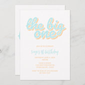 Big One Beach Surf 1er anniversaire Invitation (Devant / Derrière)