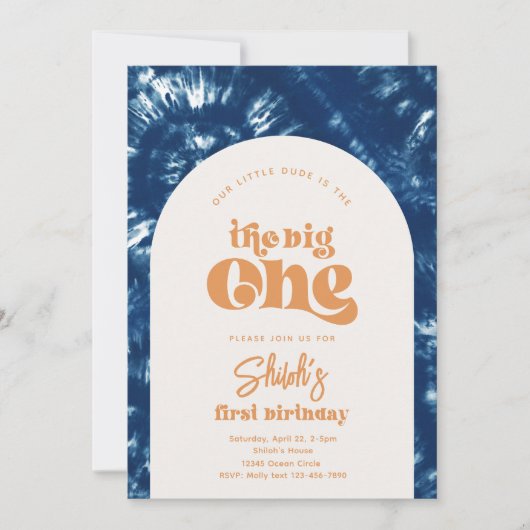 Big One Birthday-uitnodiging | Uitnodiging van Tie (Voorkant)