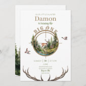 Big One Chasse Invitation d'anniversaire (Devant / Derrière)