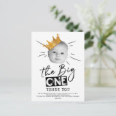 Big One Eerste Verjaardag Foto Dank u Briefkaart (Staand voorkant)