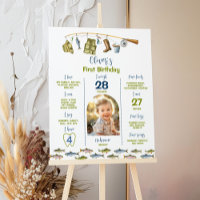 Big One Fishing 1er Birthday Milestone Poster