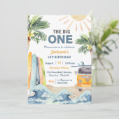 Big One Surf Beach 1er anniversaire Invitation (Debout devant)