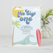 Big One Surf Beach 1er anniversaire Invitation (Debout devant)
