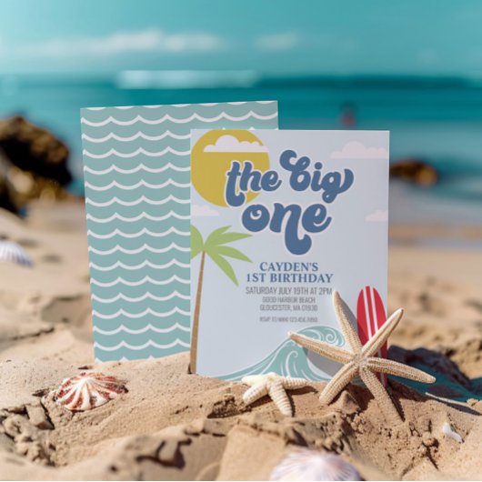Big One Surf Beach 1er anniversaire Invitation
