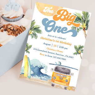 Big One Surf Beach 1er anniversaire Invitation