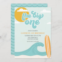 Big One Surf Beach 1er anniversaire Invitation