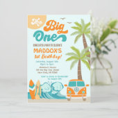 Big One surfe Surf 1er anniversaire Invitation (Debout devant)
