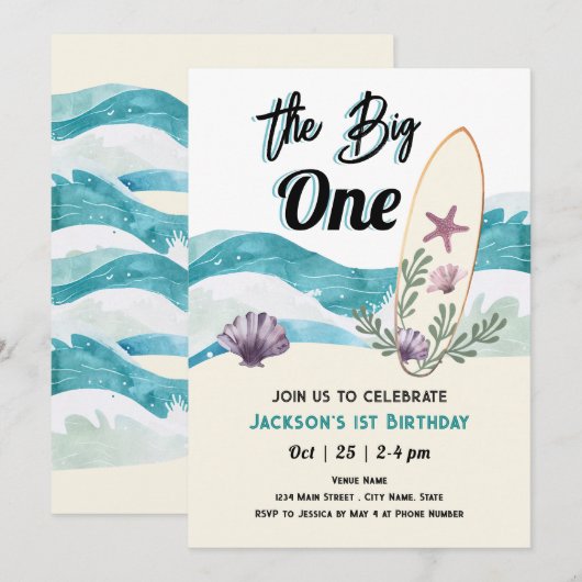 Big One Surfen 1e Kaart (Voorkant / Achterkant)