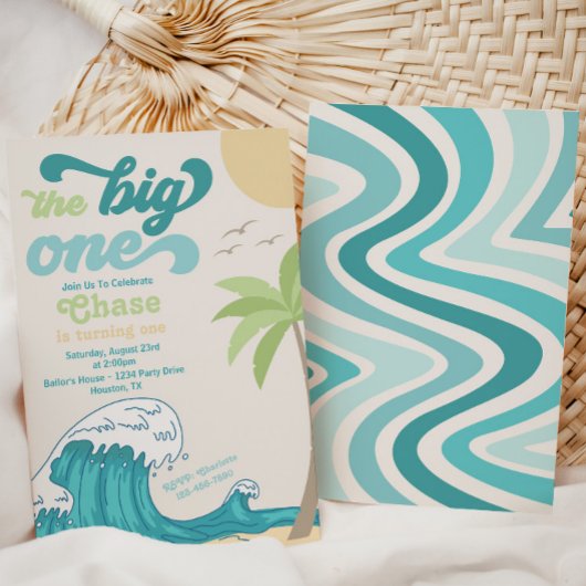 Big One Surfing Invitation | Invitation à grande v