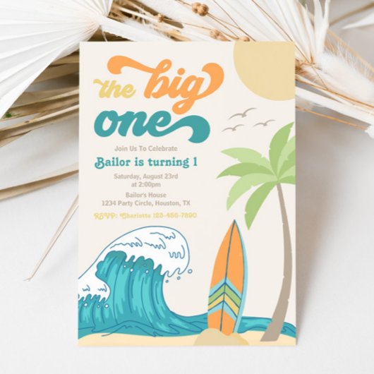 Big One Surfing Invitation | Invitation à grande v
