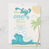 Big One Surfing Invitation | Invitation à grande v (Devant)