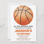 Big Orange Basketball Invitations Anniversaire (Devant)
