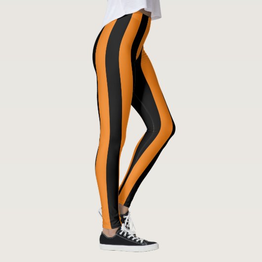 Big Oranje Black Stripes Halloween Leggings (Rechts)