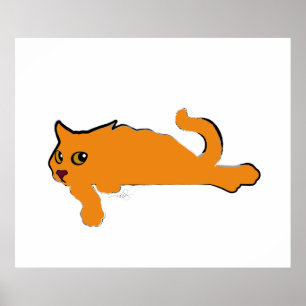 Big Oranje Cat Art Poster