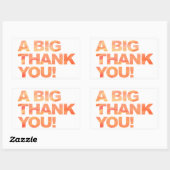 Big Oranje Dank je Rechthoekige Sticker (Vel)