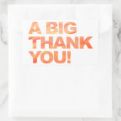 Big Oranje Dank je Rechthoekige Sticker (Tas)