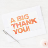 Big Oranje Dank je Rechthoekige Sticker (Envelop)