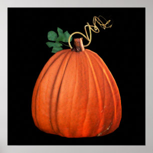 Big Oranje Whimsical Pumpkin Poster