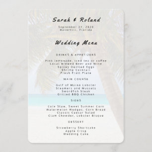 Big Palm Tree Specialty Paper Menu Modèle