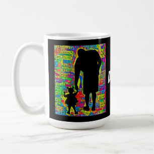 Big Papa en Baby leren silhouette Koffiemok