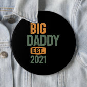 Big Papa Est 2021 | vader opa Gift Ronde Button 6,0 Cm (In situ)