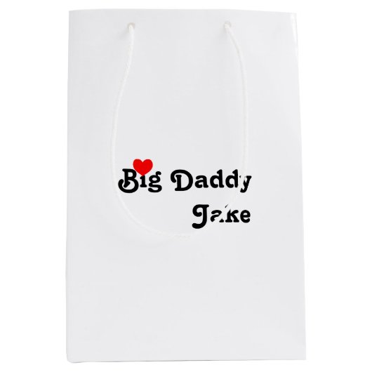 Big papa met Red Heart middelgrote Gift Bag Medium Cadeauzakje (Voorkant)