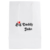 Big papa met Red Heart middelgrote Gift Bag Medium Cadeauzakje (Achterkant)