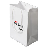 Big papa met Red Heart middelgrote Gift Bag Medium Cadeauzakje (Achterkant Gekanteld)