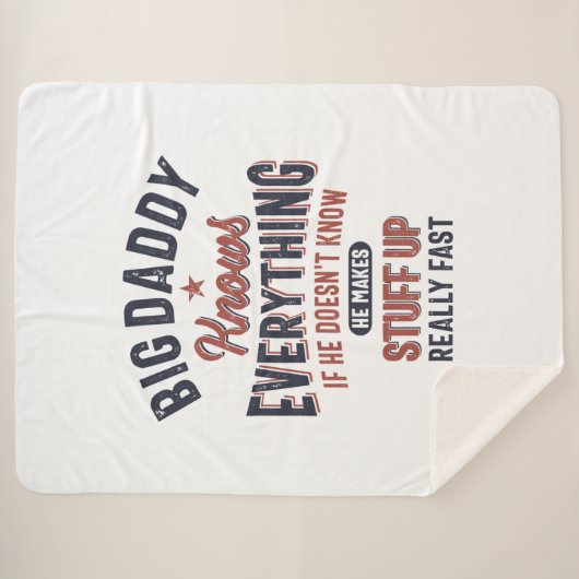 Big Papa weet alles | vader opa Sherpa Deken (Voorkant (horizontaal))