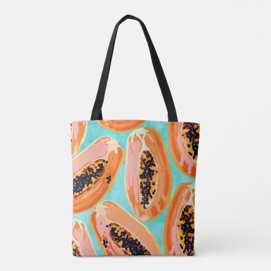 Big Papaya Waterverf schilderen, tropische vruchte Draagtas (Achterkant)