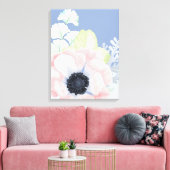 Big Pastel Pink Flower Canvas afdrukken (Insitu (Woonkamer))