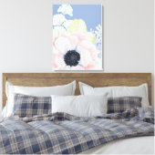 Big Pastel Pink Flower Canvas afdrukken (Insitu (Slaapkamer))