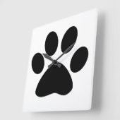 Big Paw Print Cute Giften Black White Cute Vierkante Klok (Hoek)